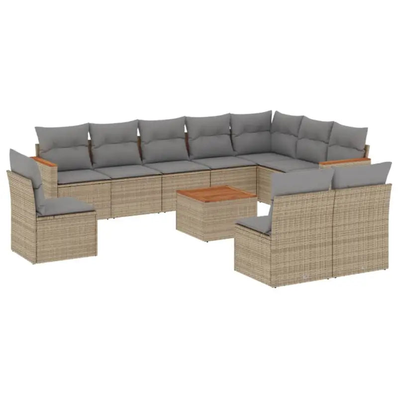 Loungebank voor tuin met beige materiaal en gepoedercoat staal - Tuinsets