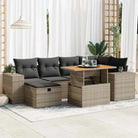 Loungebank voor tuin met beige materiaal en gepoedercoat staal - Grijs / met opbergruimte - Tuinsets