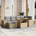 Loungebank voor tuin met beige materiaal en gepoedercoat staal - Beige en grijs / zonder opbergruimte - Tuinsets