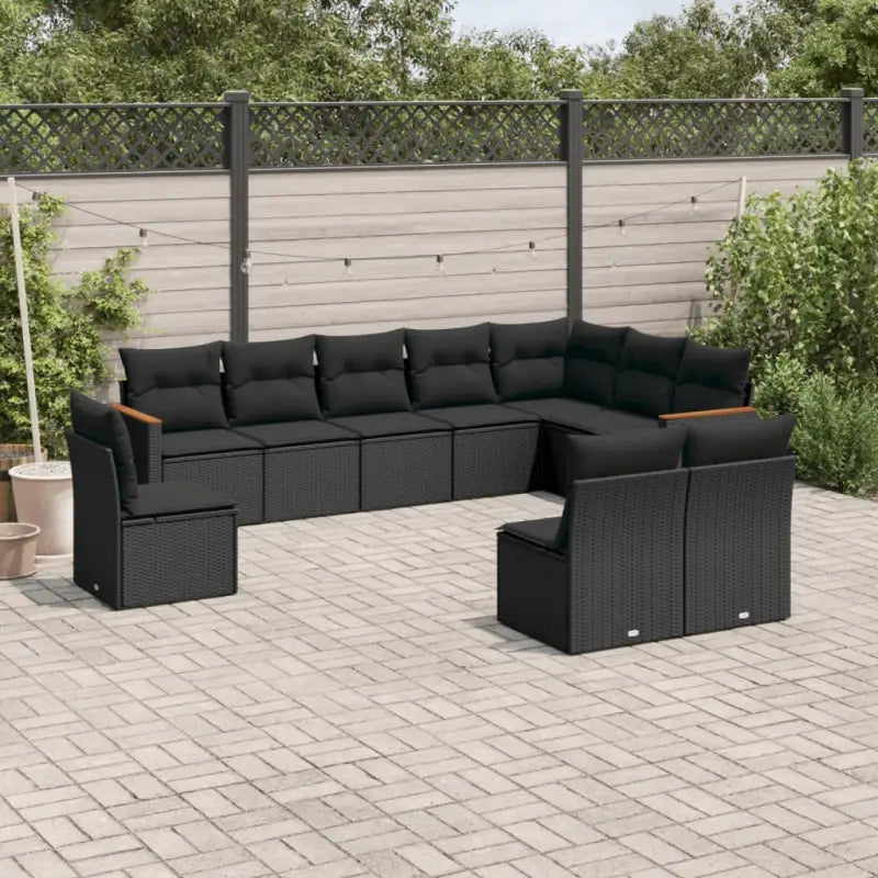 Loungebank voor tuin met beige materiaal en gepoedercoat staal - Zwart / Zonder tafel - Tuinsets