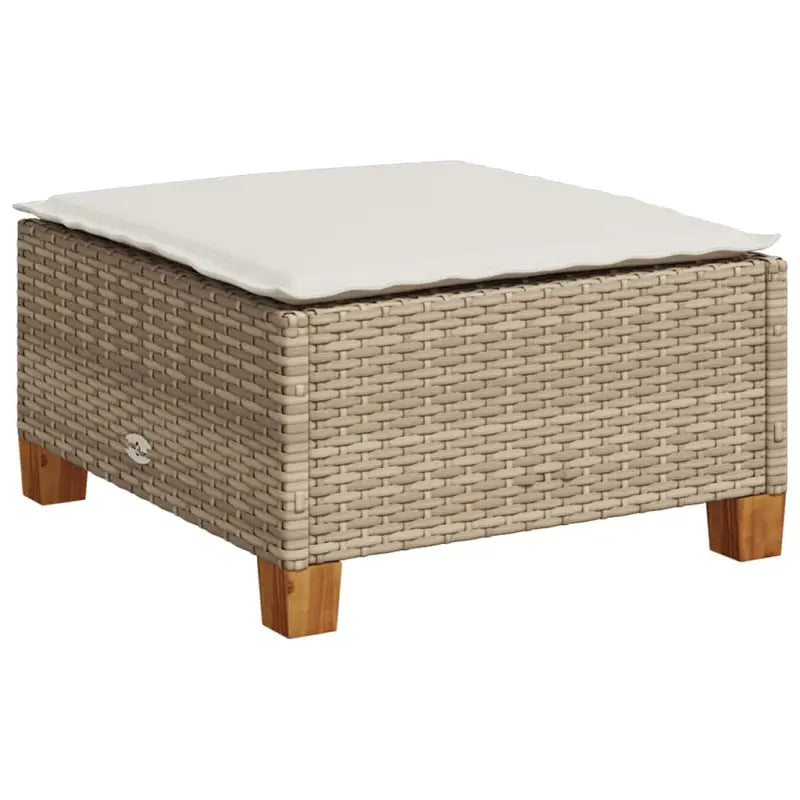 Loungebank voor tuin met beige materiaal en natuurlijke olieafwerking - Tuinsets