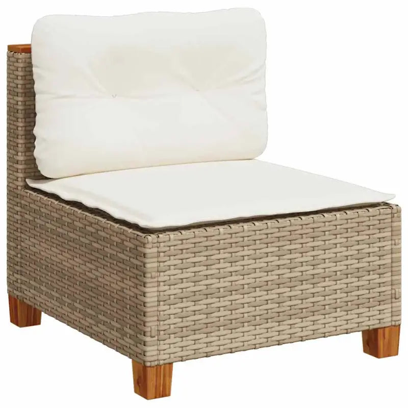 Loungebank voor tuin met beige materiaal en natuurlijke olieafwerking - Tuinsets