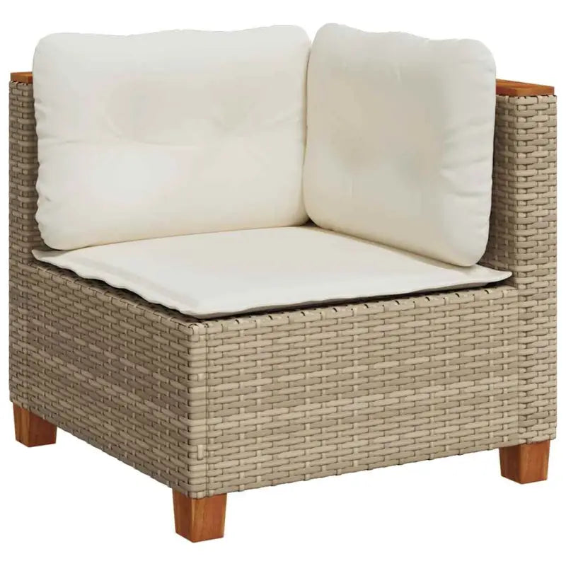 Loungebank voor tuin met beige materiaal en natuurlijke olieafwerking - Tuinsets