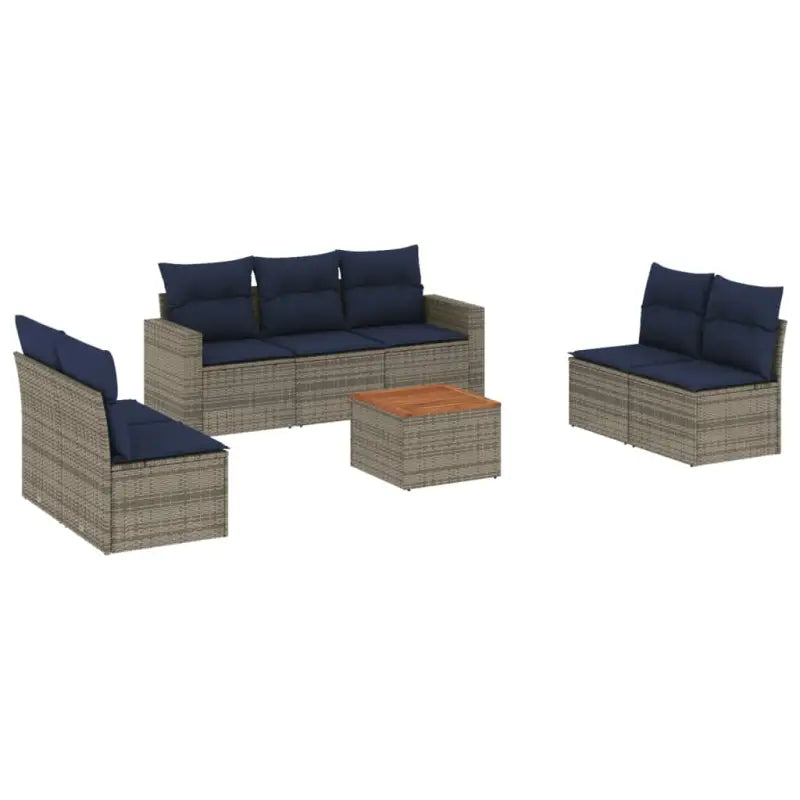 Loungebank voor tuin met grijs materiaal en gepoedercoat staal afmetingen - Grijs - Tuinsets