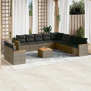 Loungebank voor tuin met grijs materiaal en gepoedercoat staal - Tuinsets