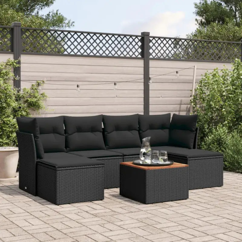 Loungebank voor tuin met waterdichte tas en beige materiaal - Zwart - Tuinsets
