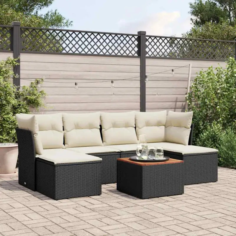 Loungebank voor tuin met waterdichte tas en beige materiaal - Zwart en crème - Tuinsets