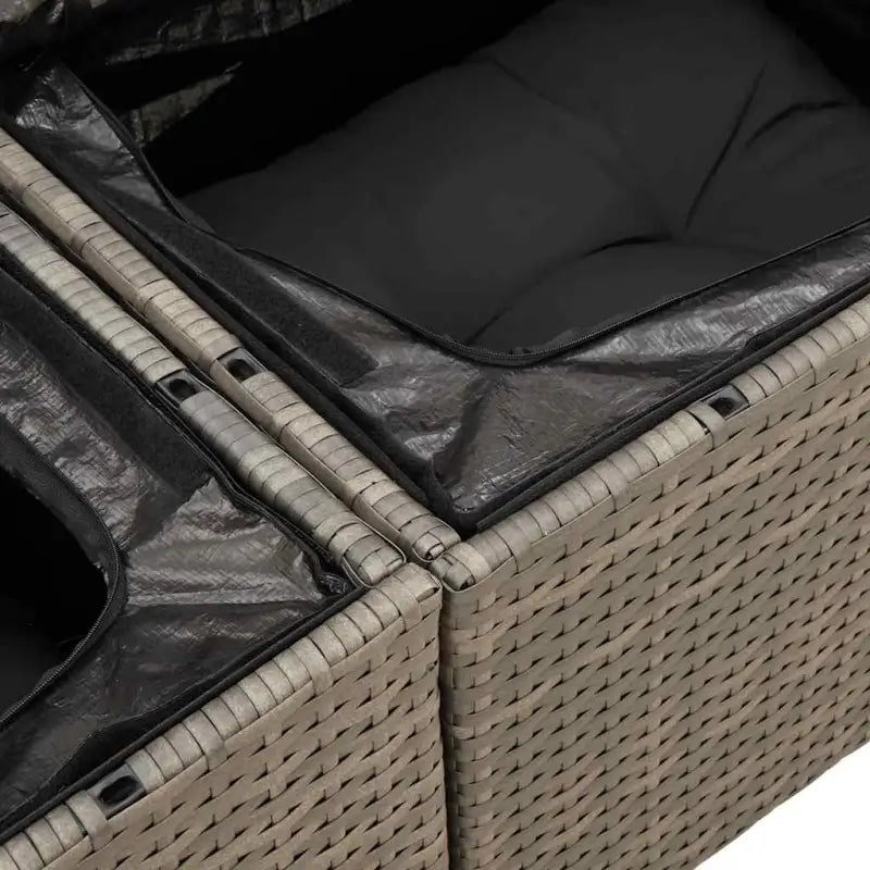 Loungebank voor tuin met waterdichte tas en grijs gepoedercoat staal - Tuinsets