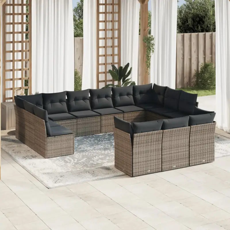 Loungebank voor tuin met waterdichte tas en zwart materiaal - Grijs / Zonder tafel - Tuinsets