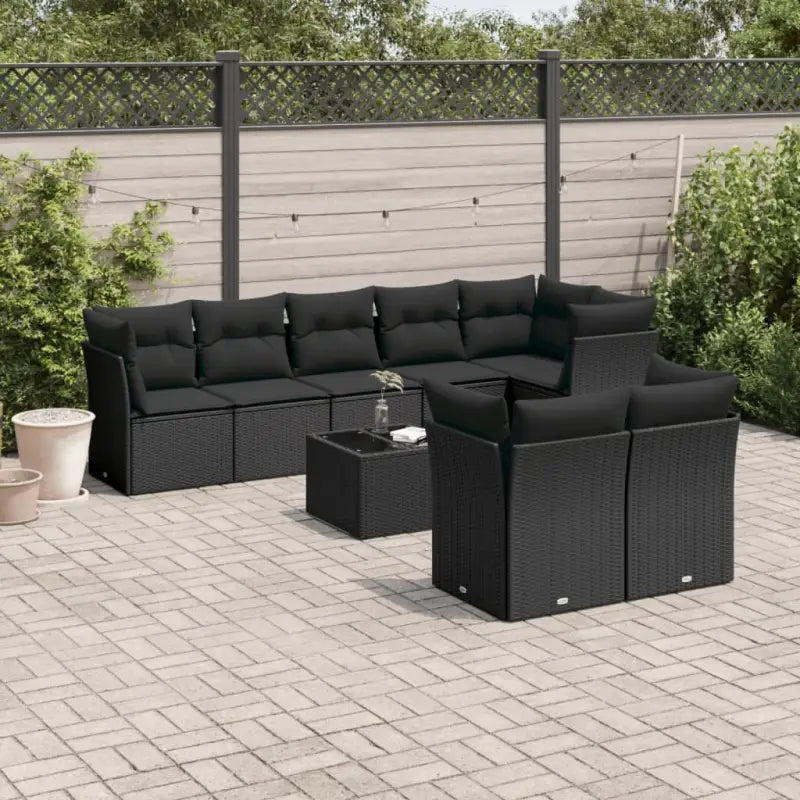 Loungebank voor tuin met waterdichte tas in zwart gepoedercoat staal - Tuinsets