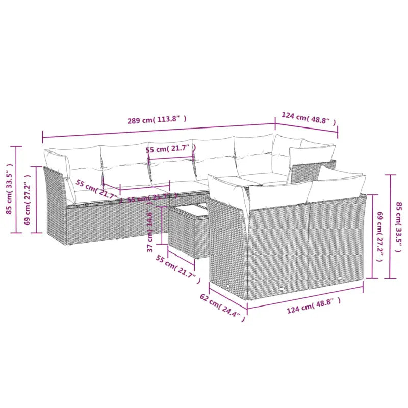 Loungebank voor tuin met waterdichte tas in zwart gepoedercoat staal - Tuinsets