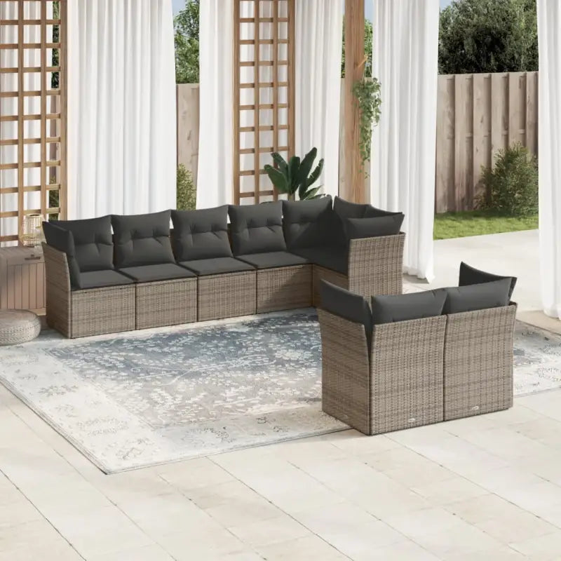 Loungebank voor tuin met waterdichte tas in zwart gepoedercoat staal - Grijs / Zonder tafel - Tuinsets