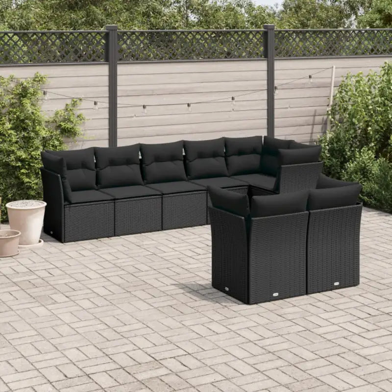 Loungebank voor tuin met waterdichte tas in zwart gepoedercoat staal - Zwart / Zonder tafel - Tuinsets