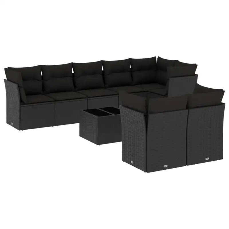 Loungebank voor tuin met waterdichte tas in zwart gepoedercoat staal - Tuinsets