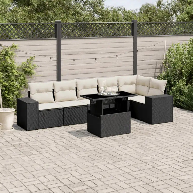 Loungebank voor tuin met zwart materiaal en gepoedercoat staal - Tuinsets