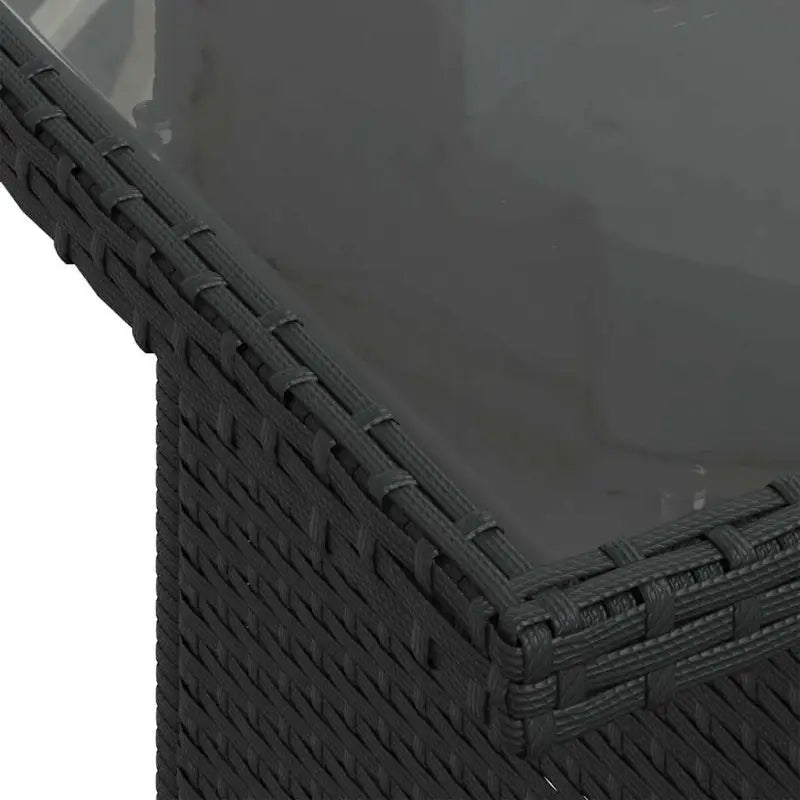 Loungebank voor tuin met zwart materiaal en gepoedercoat staal - Tuinsets