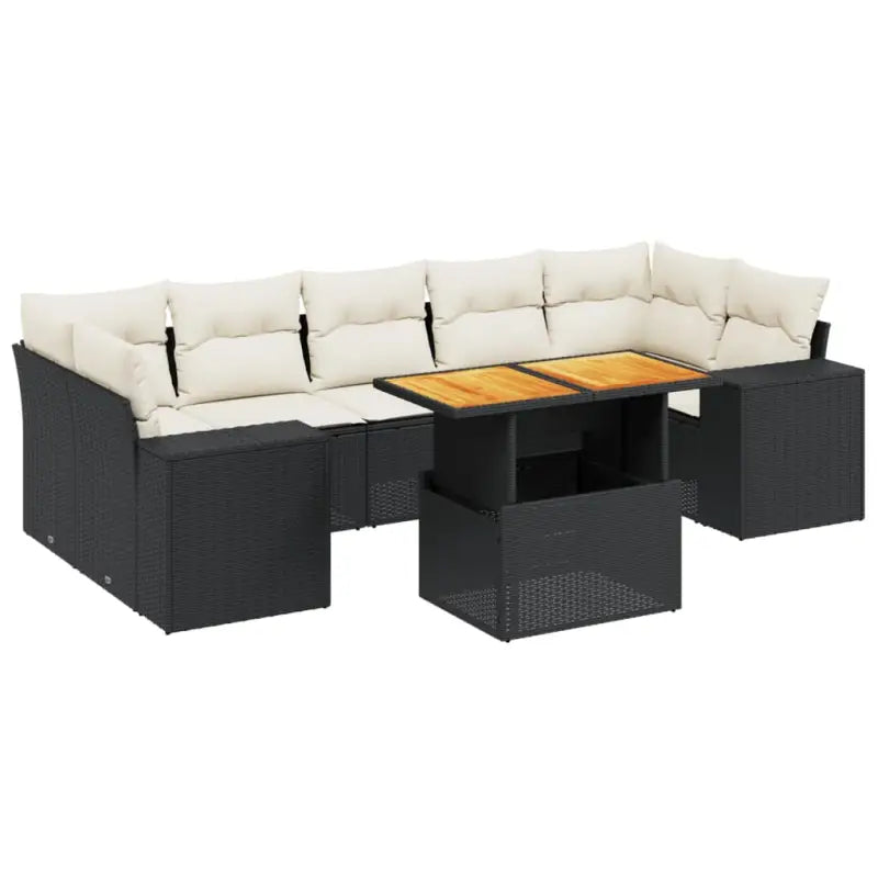 Loungebank voor tuin met zwart materiaal en gepoedercoat staal - Tuinsets