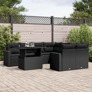 Loungebank voor tuin met zwart materiaal en gepoedercoat staal - Tuinsets