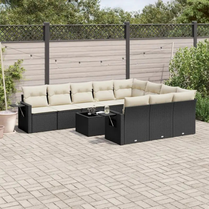 Loungebank voor tuin met zwart materiaal en gepoedercoat staal afmetingen - Tuinsets