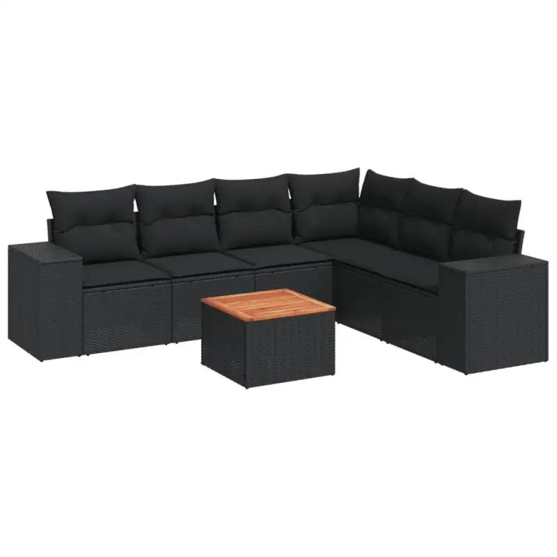 Loungebank voor tuin met zwart materiaal en gepoedercoat staal - Tuinsets