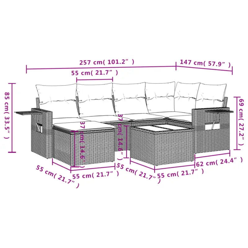 Loungebank voor tuin met zwart materiaal en waterdichte tas - Tuinsets