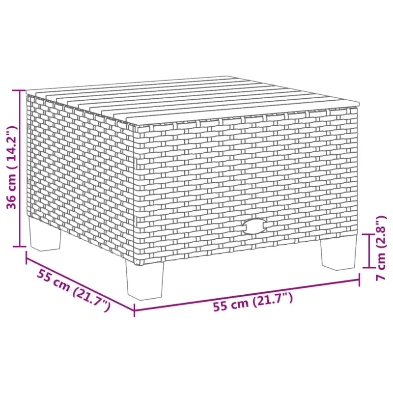Loungebank voor tuin met zwarte gepoedercoate stalen afwerking - Tuinsets