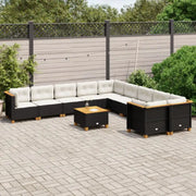Loungebank voor tuin met zwarte gepoedercoate stalen afwerking - Tuinsets