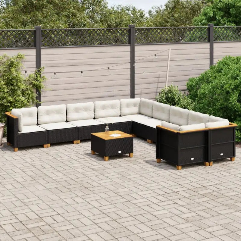 Loungebank voor tuin met zwarte gepoedercoate stalen afwerking - Tuinsets