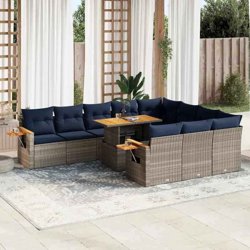Loungebank voor tuin of terras in grijs materiaal met waterdichte tas - Grijs - Tuinsets