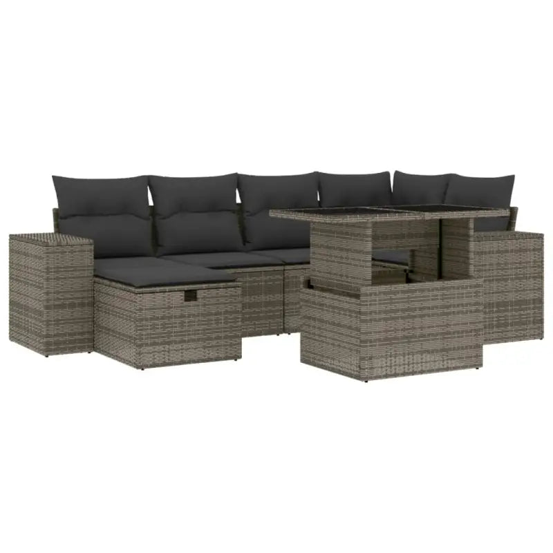 Loungebank voor tuin of terras met grijs materiaal en gepoedercoat staal - Tuinsets