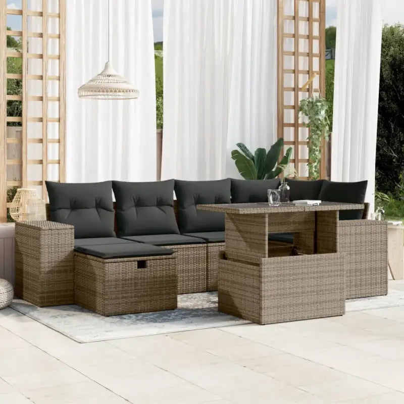 Loungebank voor tuin of terras met grijs materiaal en gepoedercoat staal - Grijs / zonder opbergruimte - Tuinsets
