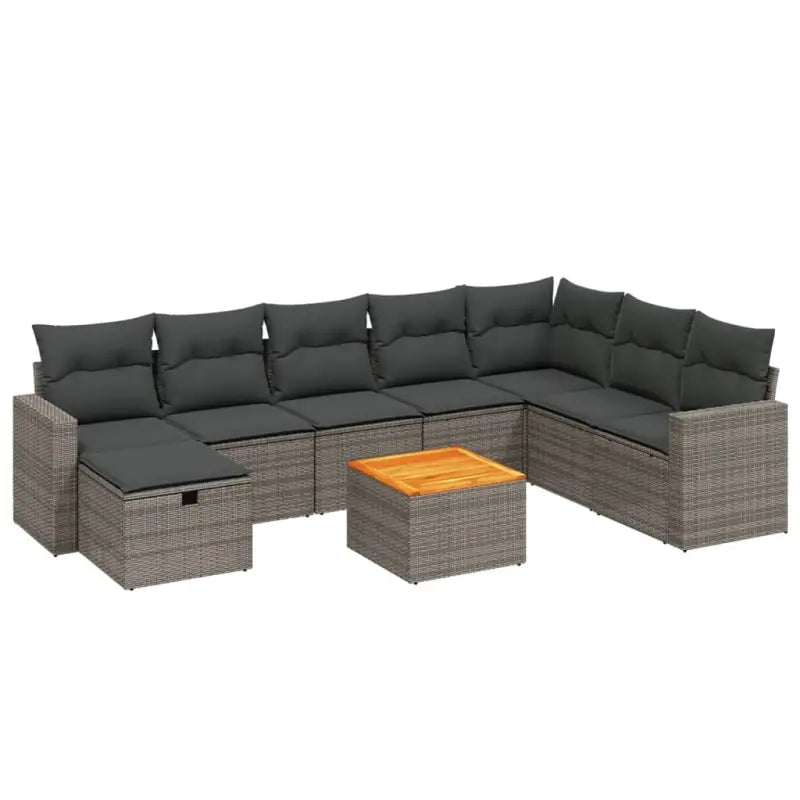 Loungebank voor tuin of terras met grijs materiaal en gepoedercoat staal - Tuinsets