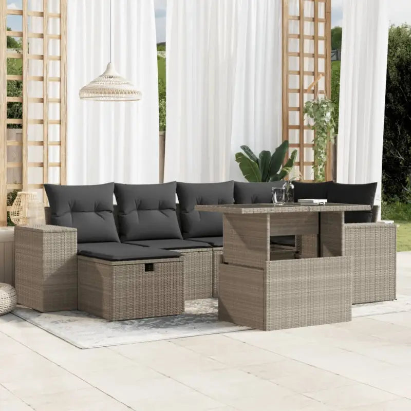 Loungebank voor tuin of terras met grijs materiaal en gepoedercoat staal - Lichtgrijs / zonder opbergruimte - Tuinsets
