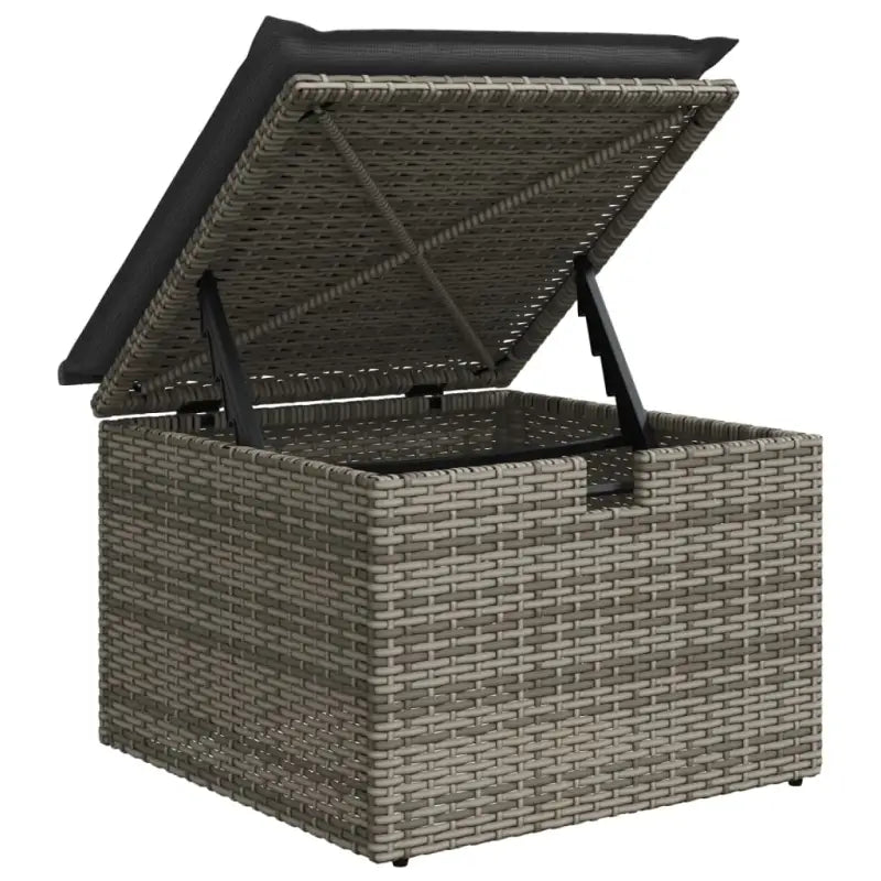Loungebank voor tuin of terras met grijs materiaal en gepoedercoat staal - Tuinsets