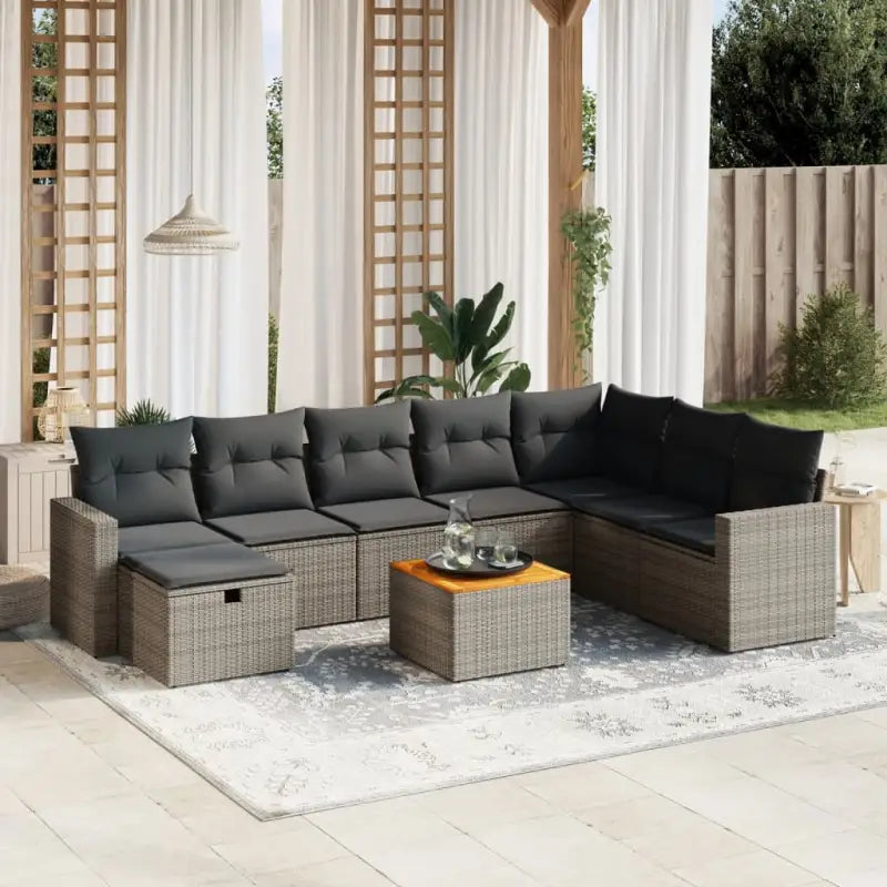 Loungebank voor tuin of terras met grijs materiaal en gepoedercoat staal - Tuinsets