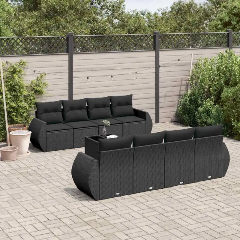 Loungebank voor tuin of terras met waterdichte tas en beige materiaal - Zwart - Tuinsets