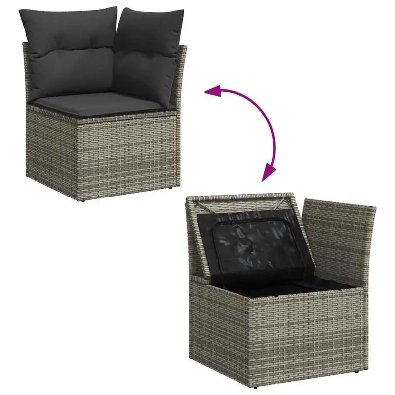Loungebank voor tuin of terras met waterdichte tas en grijs materiaal - Tuinsets