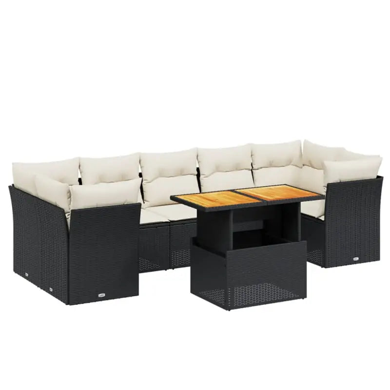 Loungebank voor tuin of terras met zwart materiaal en gepoedercoat staal - Tuinsets