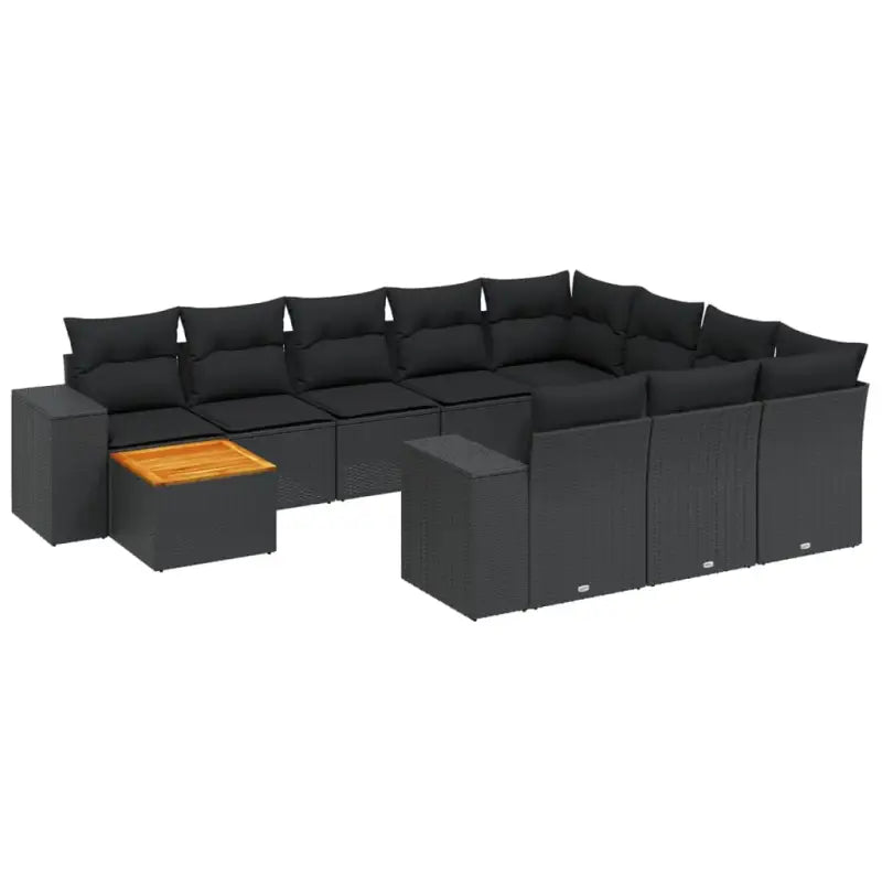 Loungebank voor tuin of terras met zwart materiaal en gepoedercoat staal - Tuinsets
