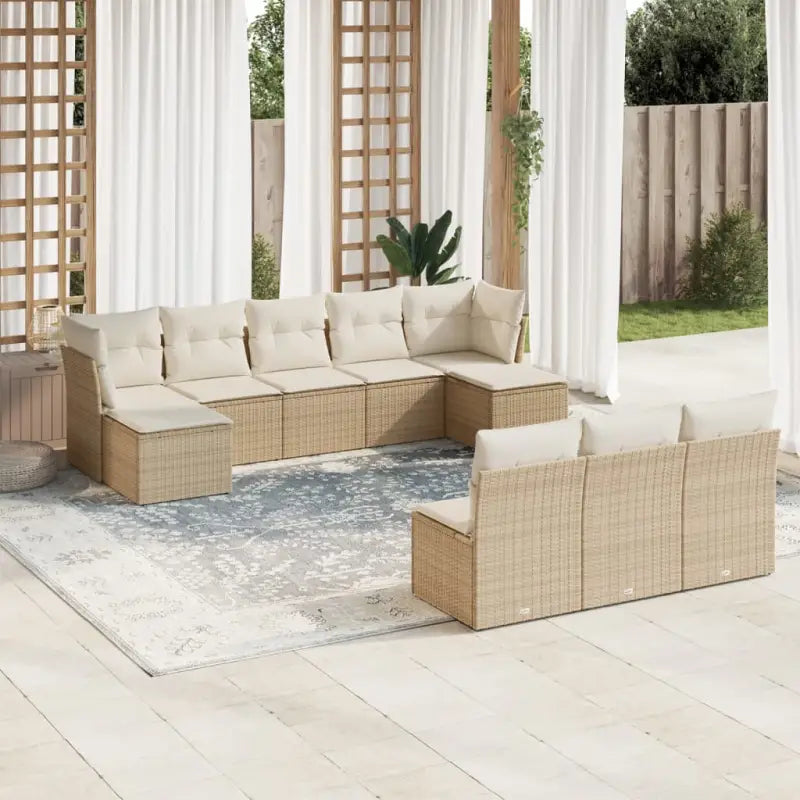 Loungebank voor tuin Terrasse met gepoedercoat staal en beige materiaal - beige en crèmekleurig / Zonder tafel