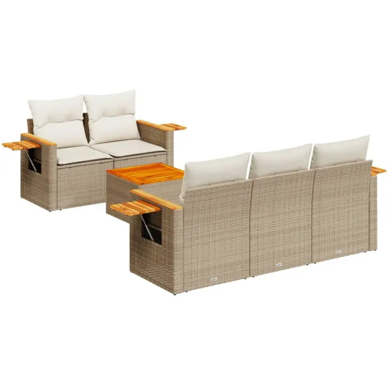 Loungebank voor tuin van poly rattan en gepoedercoat staal - Tuinsets