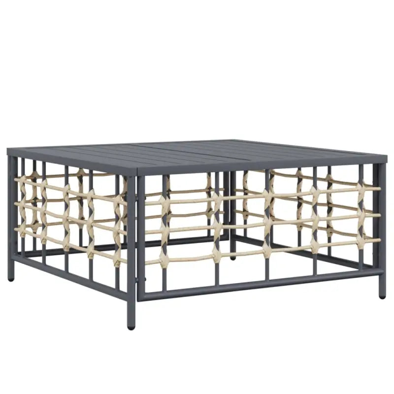 Loungebanken in antraciet poly rattan met gepoedercoat staal - Loungebanken