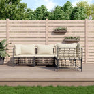 Loungebanken in poly rattan met antraciet materiaal en gepoedercoat staal - 1 / Beige / 3x hoek + midden - Loungebanken