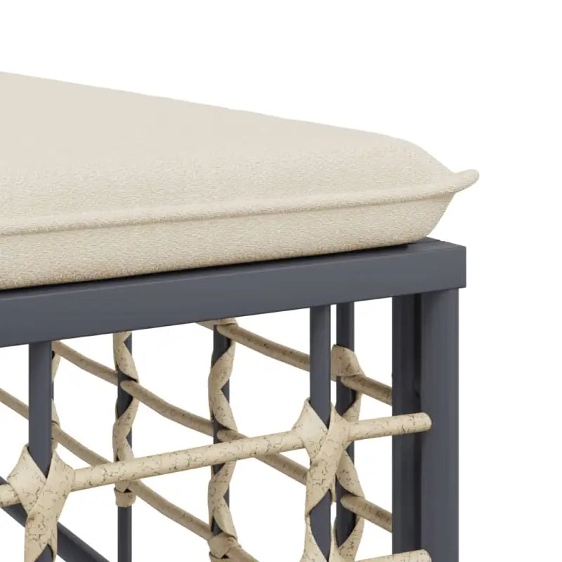 Loungebanken in poly rattan met antraciet materiaal en gepoedercoat staal - Loungebanken
