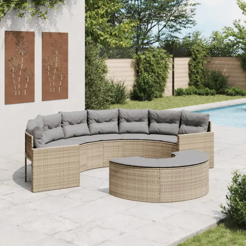 Loungebanken met poly rattan en gepoedercoat staal totale afmetingen - Loungebanken