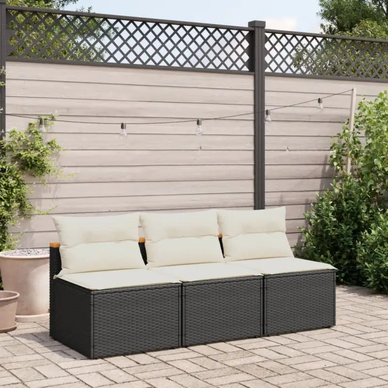 Loungebanken met poly rattan voor een comfortabele zitervaring - Zwart / 1 - Loungebanken