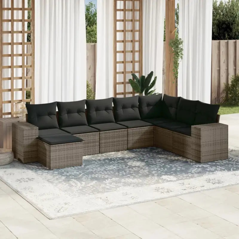 Loungebanken uit zwart materiaal en gepoedercoat staal voor je tuin - grijs en donkergrijs / Zonder tafel - Tuinsets