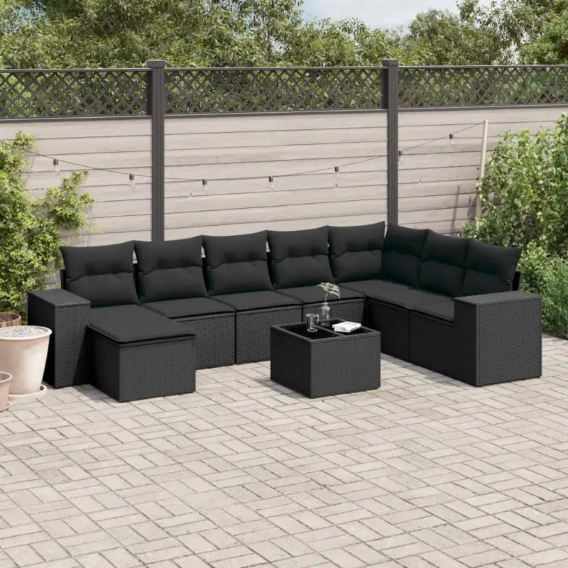 Loungebanken uit zwart materiaal en gepoedercoat staal voor je tuin - Tuinsets