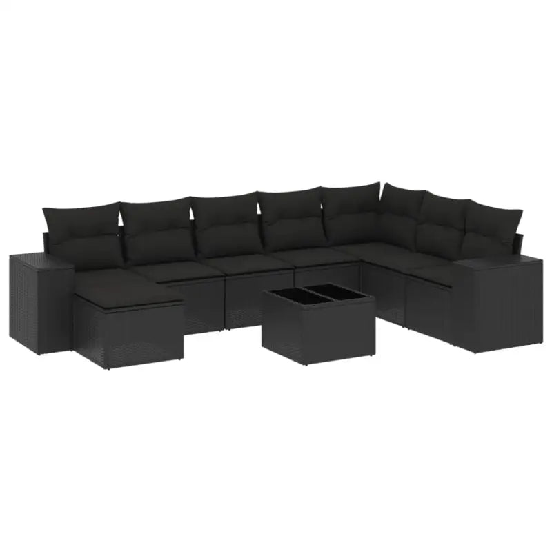 Loungebanken uit zwart materiaal en gepoedercoat staal voor je tuin - Tuinsets