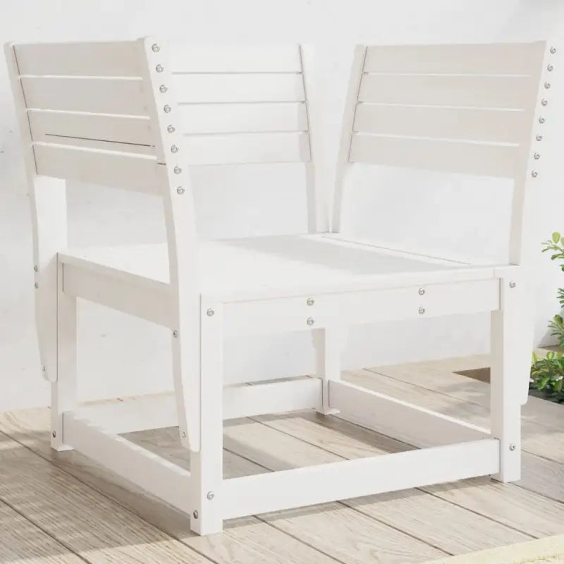Loungebanken van massief grenenhout met gelat ontwerp voor tuin en terras - Wit / zonder kussens / 1 - Loungebanken